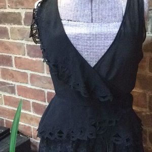 BCBGMaxAzria Small Silk Sheer Wrap Top❄️❄️❄️